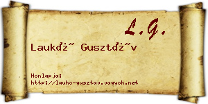 Laukó Gusztáv névjegykártya